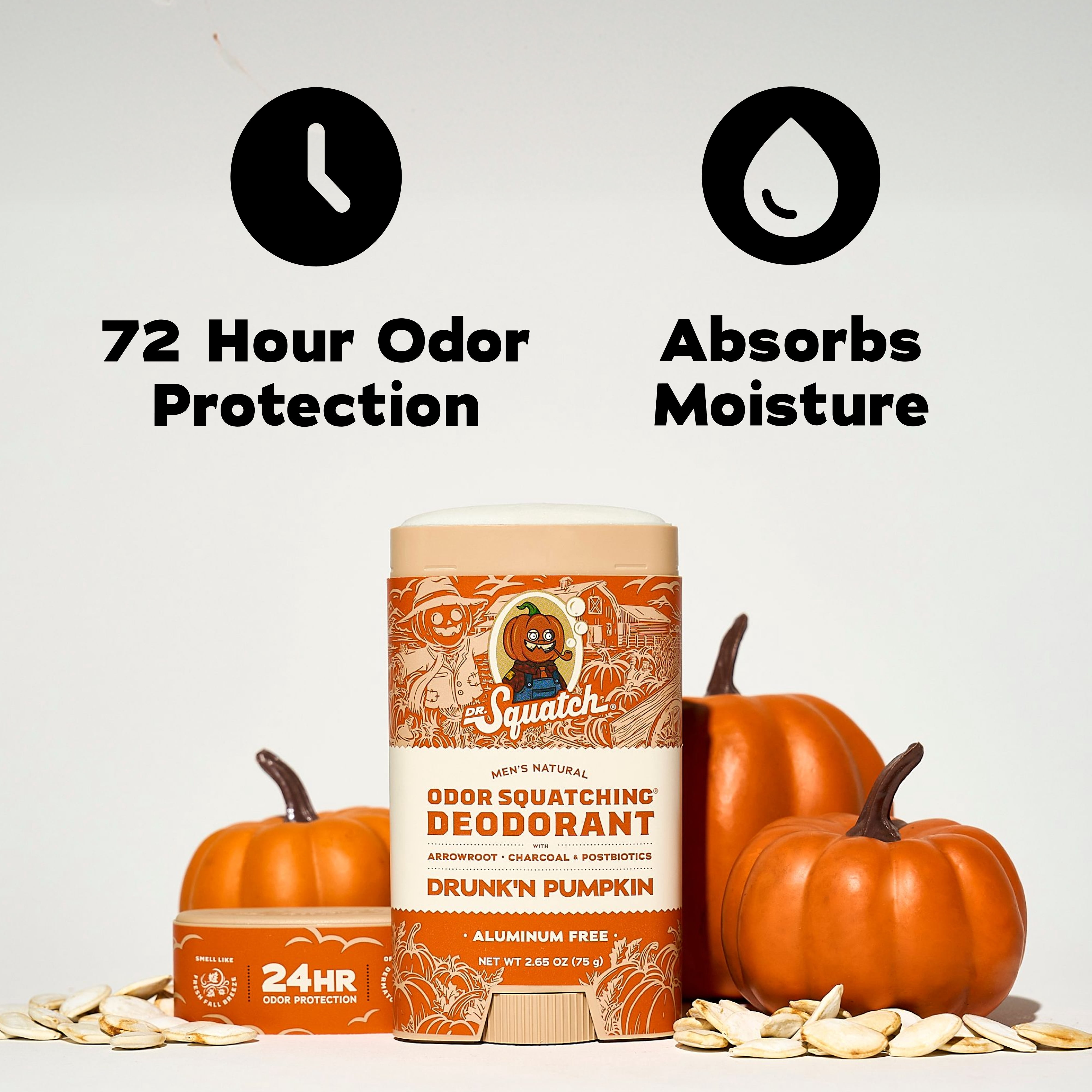 Dr. Squatch Natural Men's Deodorant - Odor-Squatching Aluminum Free - Drunkin' Pumpkin (2.65 oz)