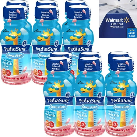 Pediasure Strawberrry Grow & Gain Shake Bundle with $3 e-Gift Card, 2 Pack (12 CT)