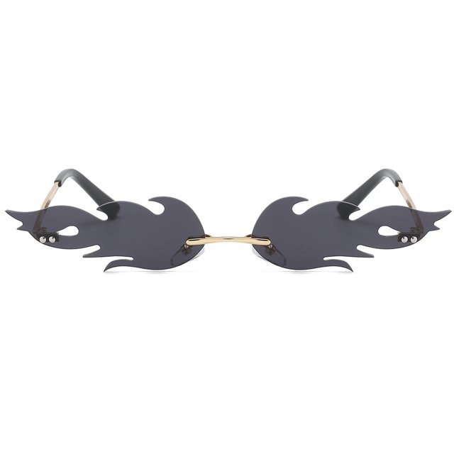 Gafas de sol unisex con llama, gafas de sol onduladas sin montura, gafas de sol estrechas de tendencia de lujo