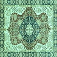thumbnail image 1 of Ahgly Company Indoor Square Abstract Turquoise Blue Modern Area Rugs, 6' Square, 1 of 4