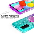 thumbnail image 5 of Phone Cover Compatible for Samsung Galaxy M51 Case Liquid Floating Quicksand with Diamond Ring Stand for Magnetic Car Mount and Lanyard - Purple on Teal, 5 of 5