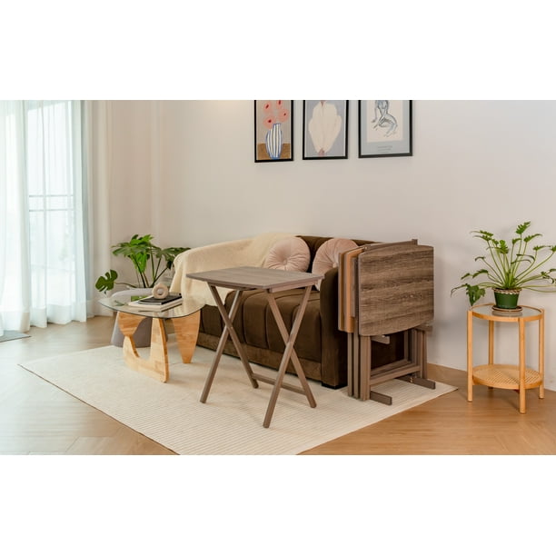 Mainstays Modern Indoor Folding XL Oversized Tray Table Set of