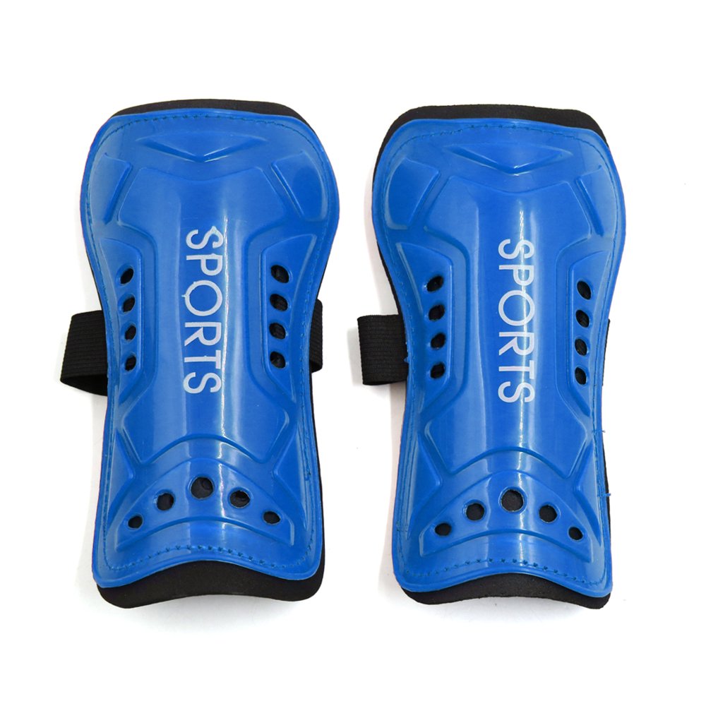 2 Pcs Blue Football Shin Pads Soccer Guards Leg Protector Protective