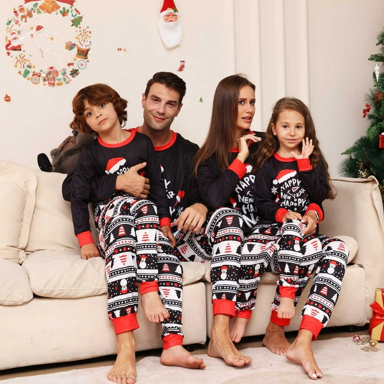 Olyvenn Clearance Kids Sets Christmas Fashion Long Sleeves Child Printed  Top+Pants Family Matching Pajamas Set Home Best Gifts for Women 2023 Black  12T 