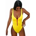 thumbnail image 1 of MOLERFO - Traje de baño sexy con cierre frontal y espalda baja, corte alto, de una pieza, 1 of 3