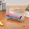 thumbnail image 7 of Plastic Pencil Box Large Capacity Pencil Boxes Clear Boxes with Snap-Tight Lid Stylish Office Supplies Storage Organizer Box Owl and Branch, 7 of 7