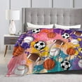 thumbnail image 4 of 3D Printed Flannel Super Soft Soccer Blanket Lightweight Cozy Baseball Basketball Throw Blankets for Sport Fans Kids Adults Gifts 60"X50" 2, 4 of 6