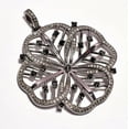 thumbnail image 2 of Pave Diamond Flower Pendant 925 Sterling Silver Spinel Gem Locket Pendant Gift., 2 of 2