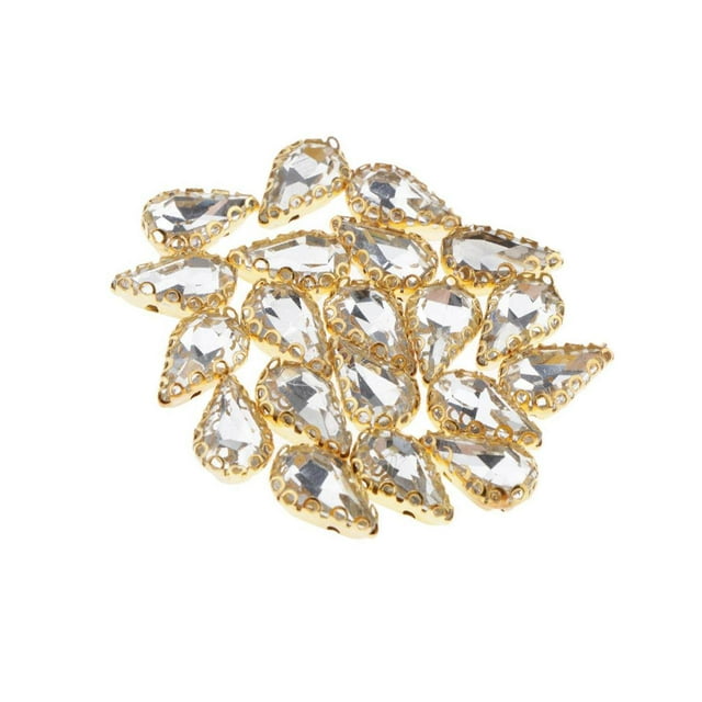 Ruiboury 20 Pcs Flatback à Coudre sur Strass Bricolage Perles de Cristal Pierres