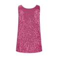 thumbnail image 7 of GEWSEY Womens Full Sequin Tank Tops Glitter Club Party Sleeveless Shirt Sparkle Blouses V-Neck Loose Shimmer Vests (Hot Pink, XL), 7 of 7