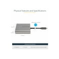 thumbnail image 4 of StarTech.com USB C to 4 HDMI Adapter, External Video & Graphics Card, USB Type-C to Quad HDMI Monitor Display Adapter Dongle, 1080p 60Hz, Video Converter, Supports Windows - USB-C Multi Monitor Adapter - Adapter cable - 24 pin USB-C male to HDMI female - 1.6 ft - space gray - 1080p support 60Hz, 4 of 5