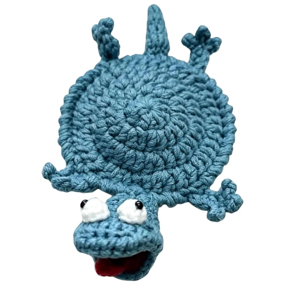 Funny DIY Lizard Crochet Coaster Beginner Friendly Handcrafted Animal Cup Rug Household Decor