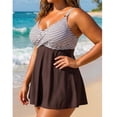 thumbnail image 6 of Stamzod Plus Size Swimsuit for Women 2026 Summer Front Cross Striped Bathing Suit 2026 Women's Tankini Swimsuits with Boyshorts, 6 of 7