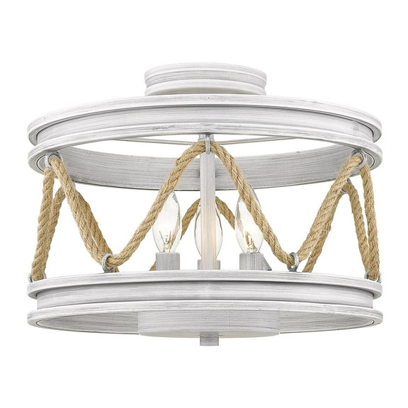Wry Lighting Chatham 3-light Semi-Flush Mount in Gray Driftwood