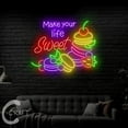 thumbnail image 2 of C-CRAFT Make Your Life Sweet Neon Sign LED Light 23 inch for Macaron Cake Shop Wall Art Decor, 2 of 5