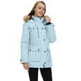 thumbnail image 6 of Wantdo Women's Recycled Winter Coat Warm Winter Jacket Padded Parka Coat Ice Blue S, 6 of 10