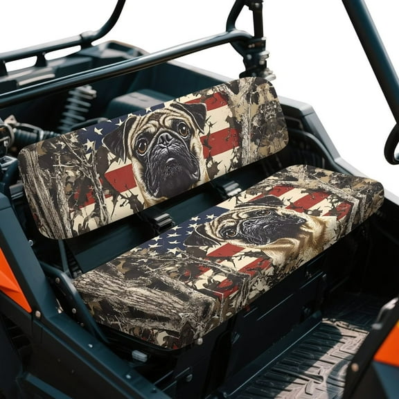 Yuyamidu Pug UTV Seat Cover Camo Hunting Mule Bench Seat Cover Easy Installation UTV Accessories Anti-Scratch Compatible with Kawasaki Mule 4010 4010 3010 4000 3000 3020