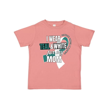 

Inktastic I Wear Teal and White for My Mom Cervical Cancer Awareness Gift Toddler Boy or Toddler Girl T-Shirt