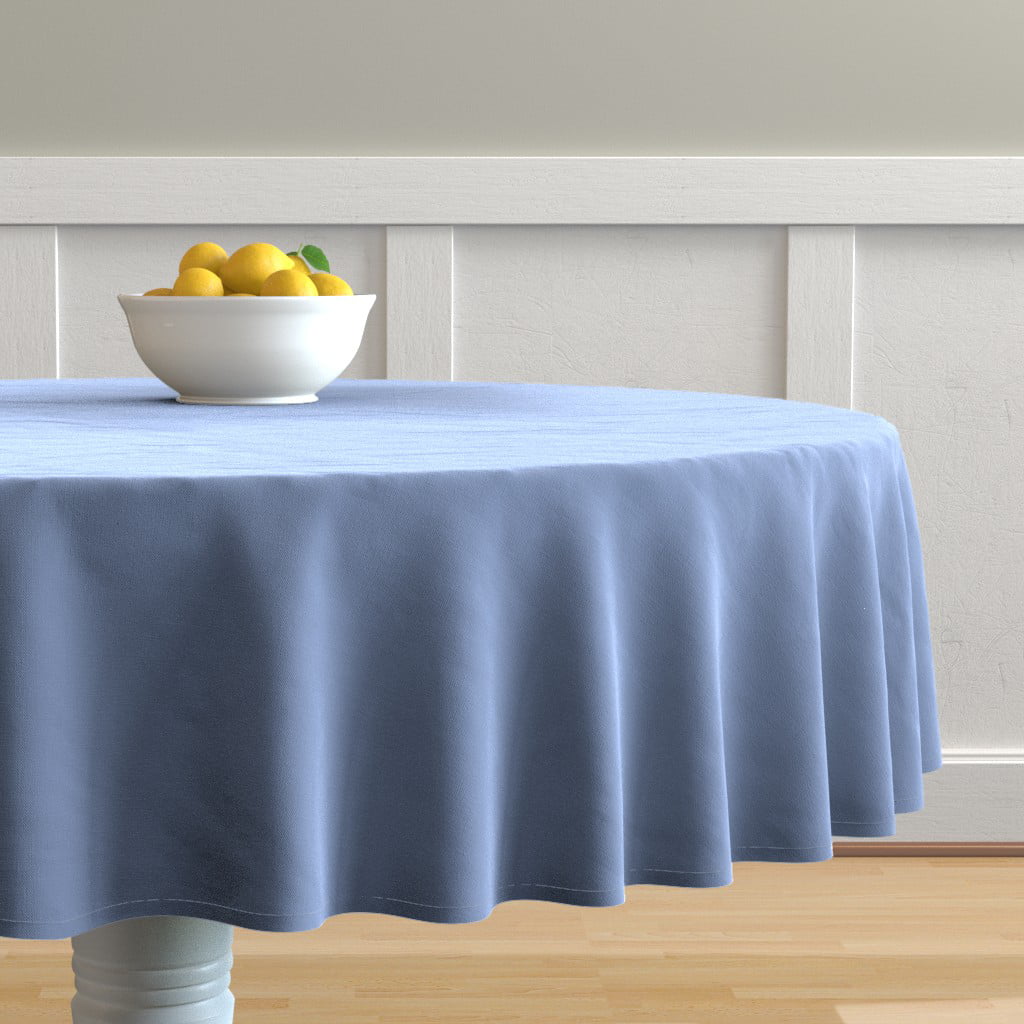 Round Tablecloth Blue Paris Cornflower Trend Cotton Sateen