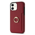 thumbnail image 5 of Allytech iPhone 12 Case, iPhone 12 Pro Case with Ring Holder, Premium PU Leather Cards Holder Kickstand Slim Fit Shell Shockproof Drop Protection Wallet Case Cover for Apple iPhone 12/ 12 Pro-Red, 5 of 8