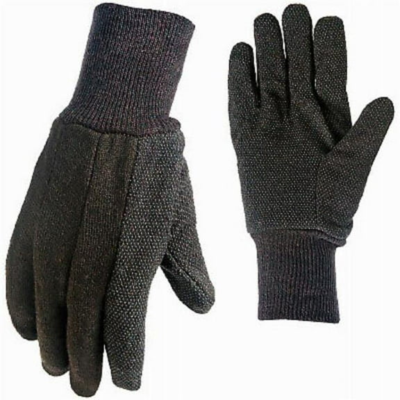 True Grip 9117-012 Cotton Jersey Mini Dot Gloves, Brown, Men's L - Quantity 1