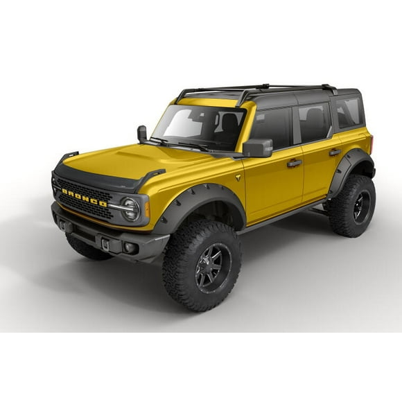 Fits 2021-2023 Ford Bronco Auto Ventshade Bug Shield 377183 Aeroskin; Low Profile; Matte Black; ABS Thermoplastic