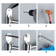 thumbnail image 4 of 5 ganchos Perchero de pared de acero inoxidable, montado en la pared sobre barra para ropa, plegable, colgador de pared para ventilador de pared, giratorio para ahorrar espacio en vestuario/guardarro, 4 of 5