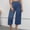 Blue, variant on Spandex Capri Leggings Womens Plus Size,Womens Capris for Summer Clearance 50% off clear,Wide Leg Pants for Women Summer Elastic High Waist Beach Cropped Pants Loose Trousers Black XXXL