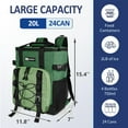 thumbnail image 2 of IC ICLOVER Cooler Backpack, 24 Cans Insulated Backpack Cooler Leak-Proof Cooler Bag with Padded Top Handle, Mesh Pocket for Men Women Lunch Backpack, Camping Cooler, Beach Cooler - Green, 2 of 8
