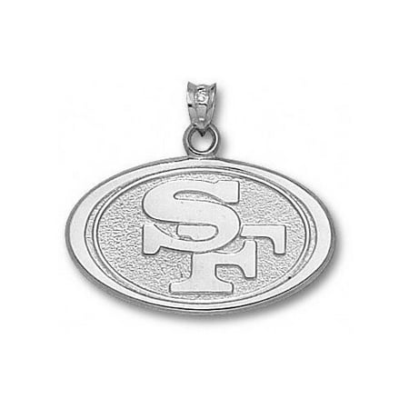 NFL - San Francisco 49ers 5/8'' Sterling Silver ''SF'' Logo Pendant