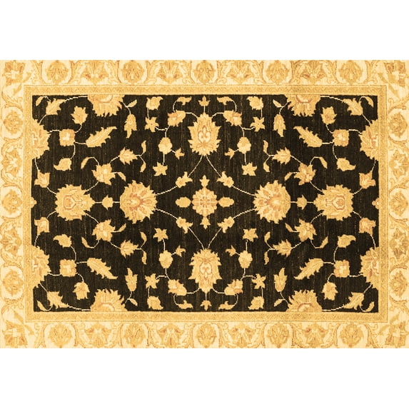 Ahgly Company Indoor Rectangle Oriental Brown Traditional Area Rugs, 5' x 7'