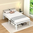 VHAHA 18 Inch Bed Frame Twin White, Metal Twin Platform Bed Frame No Box Spring Needed, Twin