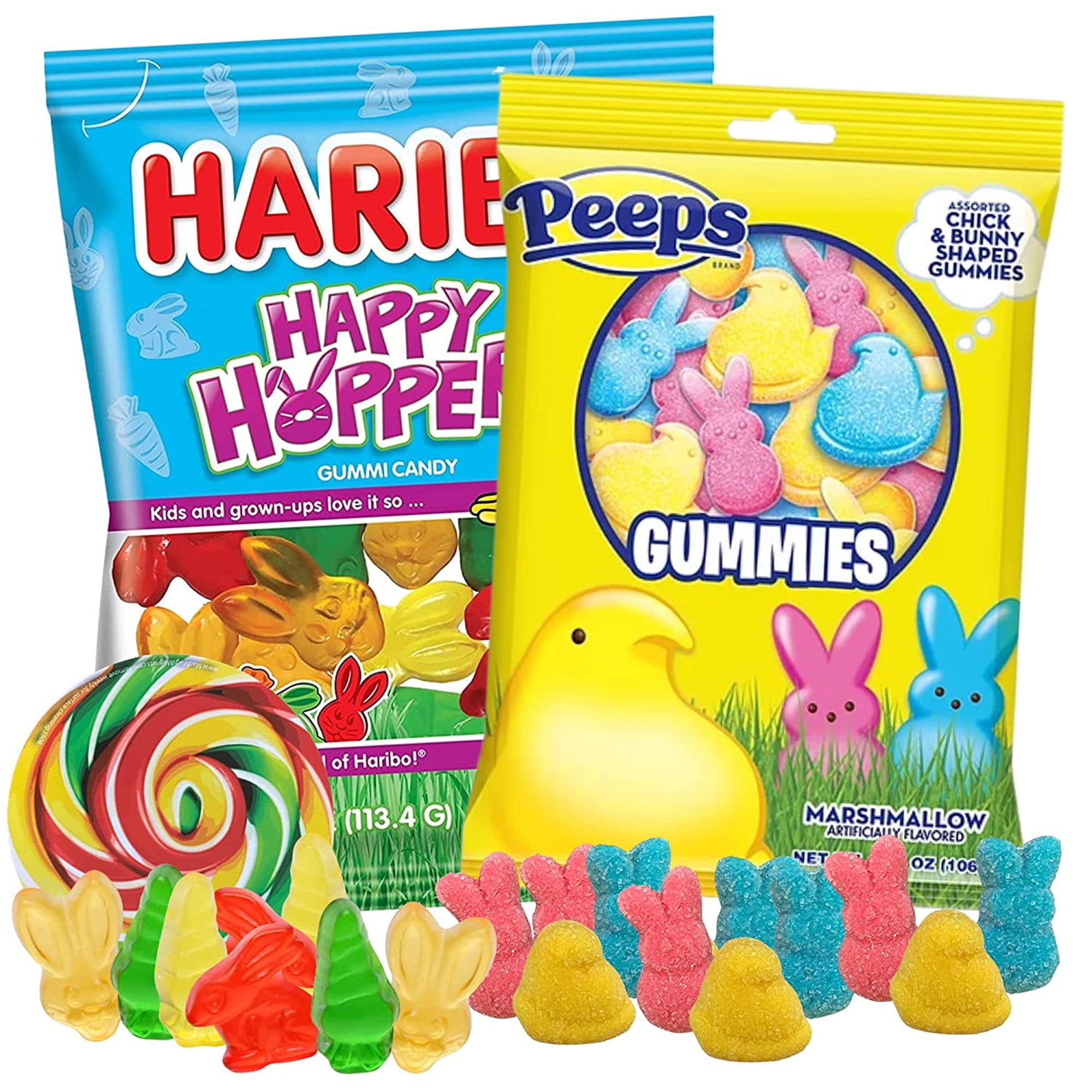 Peeps and Haribo Gummies, Easter Basket Candy, Pack of 2, 4 Ounces Per