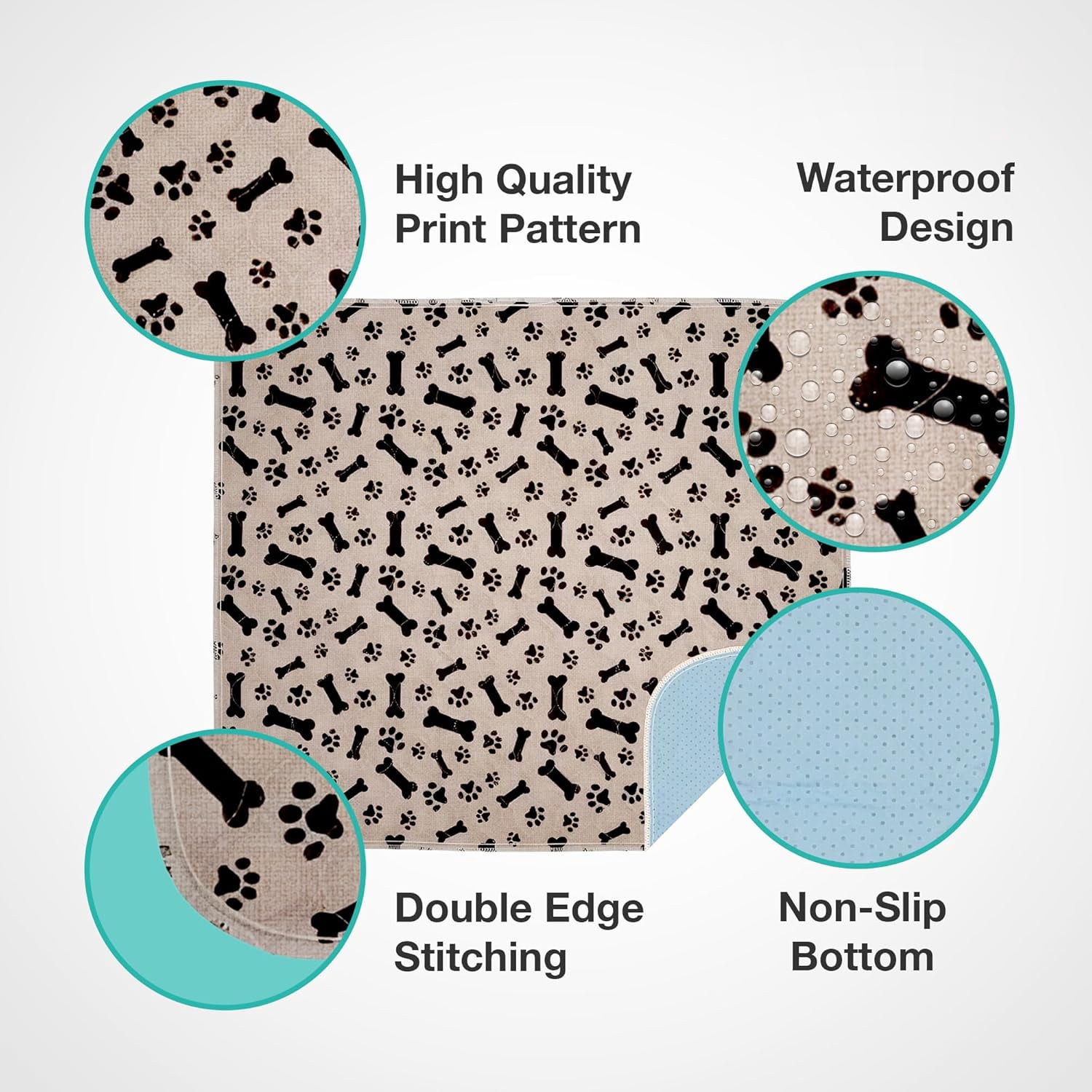 Washable Pee Pads for Dogs with Pheromone Attraction, Reusable Puppy Pads, Waterproof Non-Slip Training Pad, 31.25 × 27.25 in, Pet-Friendly for Crates, Apartments, Puppy Supplies (One Unit)