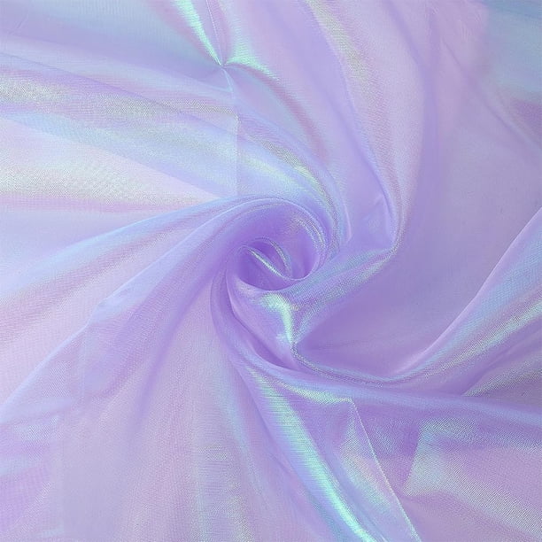 Tela de organza de 1,6 x 3,3 yardas de largo, tela de organza lisa para novias, tela de organza con degradado mágico, tela de poliéster, tela de gasa holográfica iridiscente para vestidos.