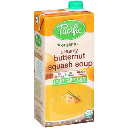Pacific Foods Organic Vegan Light Sodium Soup Creamy Butternut Squash, 32 fl