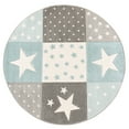 thumbnail image 5 of Kids Rug with Stars for Nursery Checkered in Blue, 5 of 5