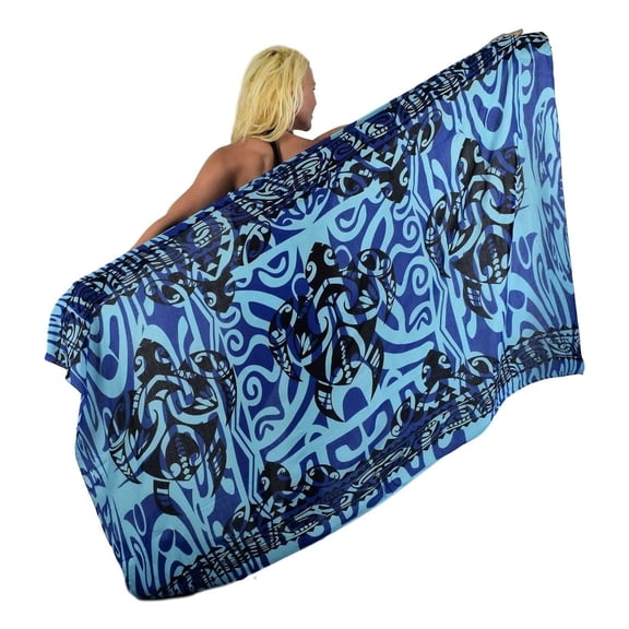 Blue Turtle Pattern, Sarong & Cover Up