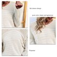 thumbnail image 4 of Bat Sleeve Sweater Hollow Out Bat Sleeve Crew Neck Long Sleeve Sweater Breathable Soft Fabric Women Knitted Sweater White L, 4 of 5