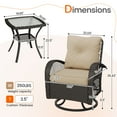 thumbnail image 7 of MRUAKA 3 Pieces Patio Furniture Set, Outdoor Swivel Gliders Rocker, Wicker Patio Bistro Set with Rattan Rocking Chair, Glass Top Side Table and Thickened Cushions for Porch Deck Backyard(Khaki), 7 of 7