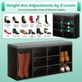 thumbnail image 5 of Dkelincs Shoe Bench with Shoe Storage Shoe Rack Organizer 10 Compartments Storage Bench with 1.2 inch Cushion Adjustable Shelves for Entryway,Living Room,Bedroom (Black), 5 of 7