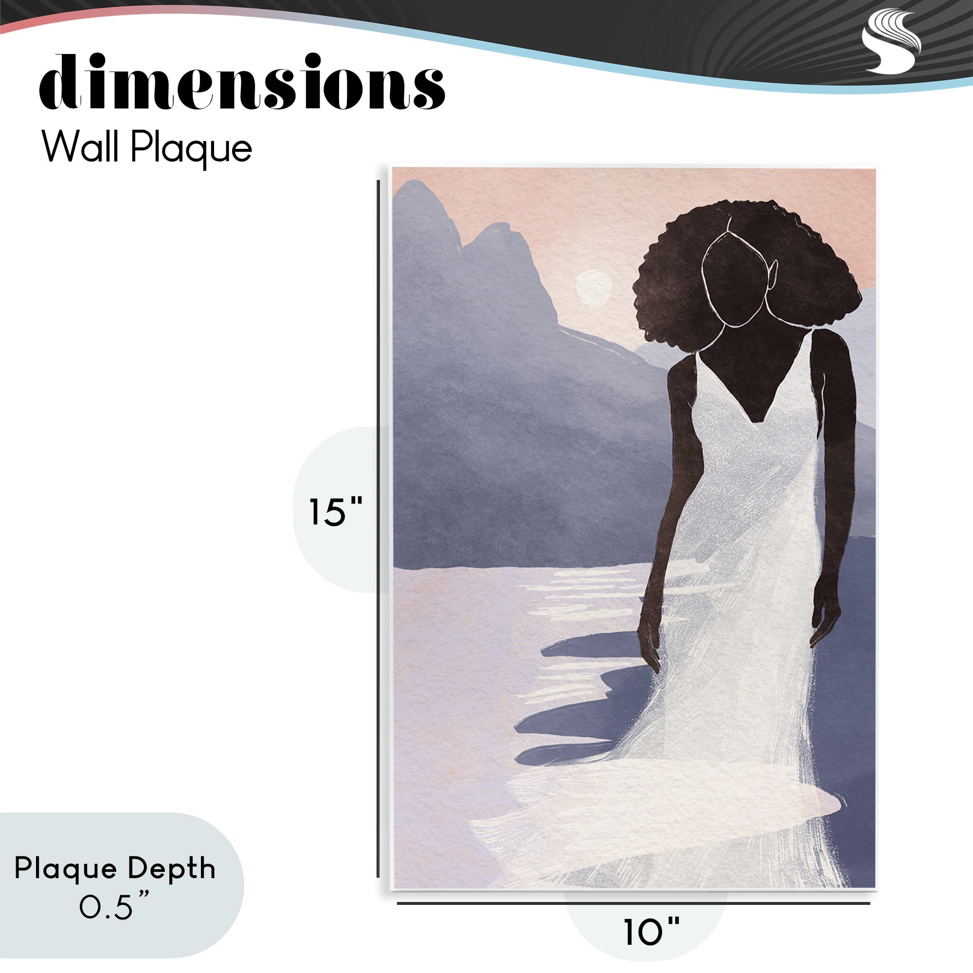 Stupell Industries White Gown Silhouette at Sunset Wall Plaque Art, design by Yuyu Pont