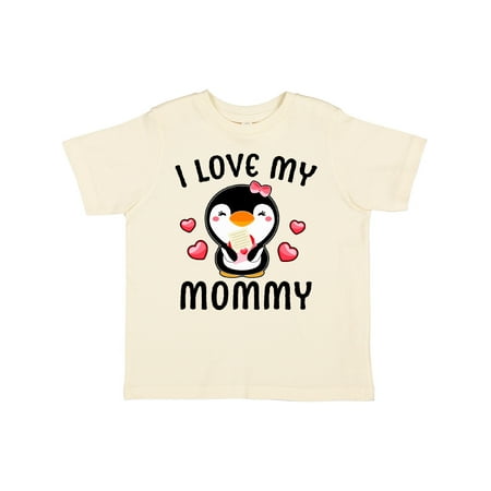 

Inktastic I Love My Mommy with Cute Penguin and Hearts Gift Toddler Toddler Girl T-Shirt