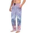 thumbnail image 5 of Cotton Mens PJ Pajama Pants Bottoms Waistband Sleepwear with Pockets Colorful Nebulae Marble, 5 of 7