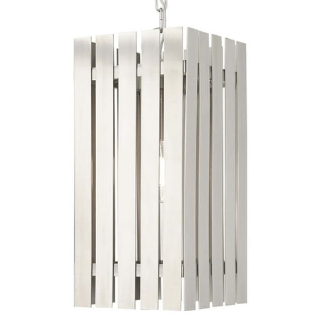 

Livex Lighting 20757 Greenwich 1 Light 8 Wide Outdoor Mini Pendant - Nickel