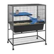 40.4" Large Ferret Nation Cage - with 3 Removable Platforms, Deep Tray & Storage Shelf, Metal Small Animal Cage on Wheels for Chinchillas, Rabbits, Guinea Pigs & Sugar Gliders