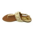 thumbnail image 2 of Victoria K Women's Fringed Denim With Pearl Studs Sandals, 2 of 4