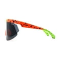 thumbnail image 3 of Kush 80s Paint Splatter Sport Half Rim Shield Sunglasses Green Orange Black, 3 of 4