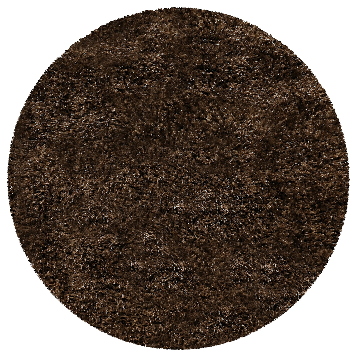 Superior Shag Boho Plush Indoor Area Rug, Cocoa, 6' 6" Round