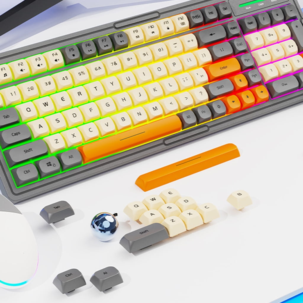 Color Backlit Computer Keyboard Mechanical Feel Responsive Lightweight and Splashproof Design for Work and Gaming
